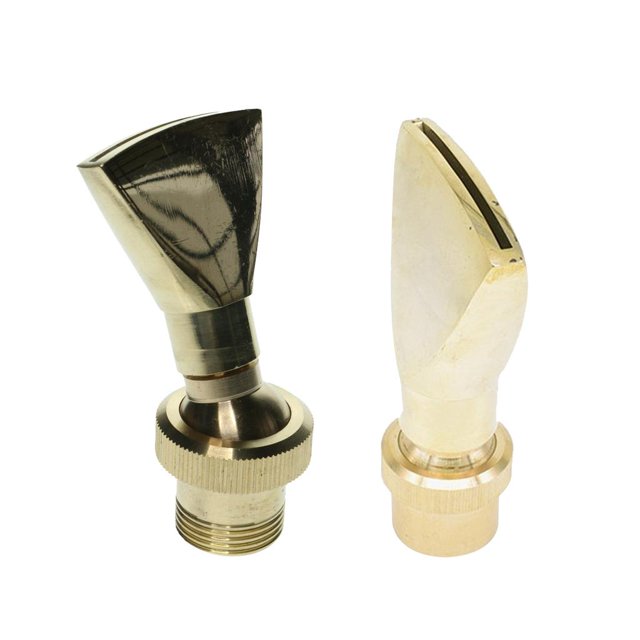 2 Piezas de Latón con Forma de , Fuente de Jardín, Boquilla de Agua, Cabezal Rociador, Color Dorado Cola Boquilla de fuente en forma de abanico