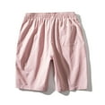 thumbnail image 3 of Aayomet Mens Shorts Mens Cotton Loose Drawstring Cargo Short with Full Elastic Waist,Pink M, 3 of 4