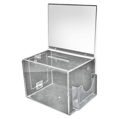 UPC: 0736211130860 | Azar Extra Large Suggestion Box With Pocket Lock and Keys on Pedestal Clear 206300