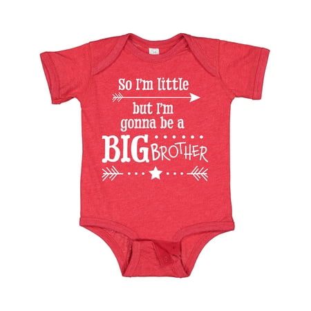 

Inktastic So I m Little but I m Going to Be a Big Brother Gift Baby Boy Bodysuit