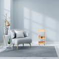 thumbnail image 5 of WHAMVOX 1Pc Khaki Solid Wood Storage Shelf with Wheels Practical Storage Cabinet for Home Use, 5 of 5