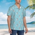 thumbnail image 3 of Logiee Cute Poodle Dog Print Mens Hawaiian Shirts,Loose-Fit Short Sleeve Button Down Tropical Aloha Beach Shirt,Summer Vacation Wedding Tops,Small, 3 of 7