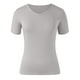 thumbnail image 4 of Top de mujer de cuello en V y manga corta en color liso - Abotonado, con pliegues y volantes en el bajo - Blusa informal para el día a día, 4 of 5