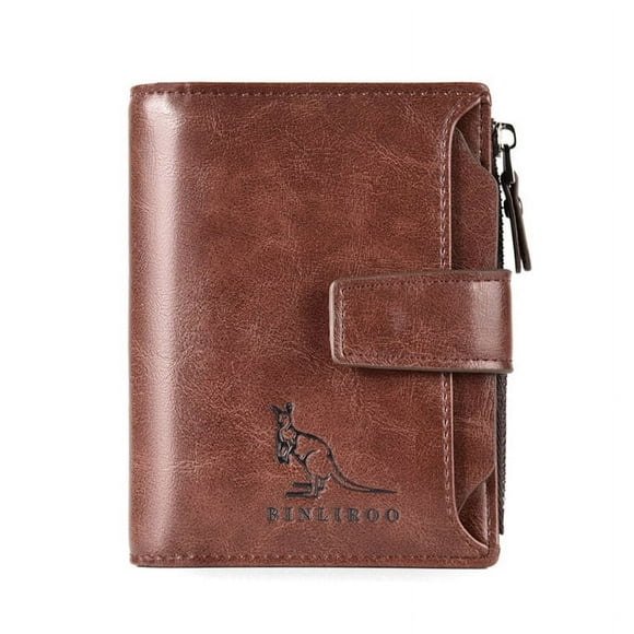 PU Cuero para Hombres Billetera Rfid Bloqueo de Tipo Vintage Con Gran Capacidad para Trabajo de Trabajo de Vije
