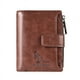 thumbnail image 1 of Cartera de piel sintética para hombre, con cremallera, sin desmagnetización, multipantallas, vertical, vintage, para viajar y trabajar, color marrón, 1 of 5