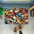 thumbnail image 3 of Hearth & Gear 3D Floral Print Doormat Set Modern Bath Rug And Entryway Carpet With High Absorbency Machine Washable Floor Mat For Bathroom Front Door Indoor D Mens Throw Throw Blanket Large Modern, 3 of 4