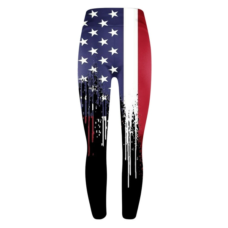 YWDJ Stars and Stripes Leggings American Flag Clothing Fashion Stretch  Leggings Fitness Running Gym Sports Full Length Active Pants Red White Blue