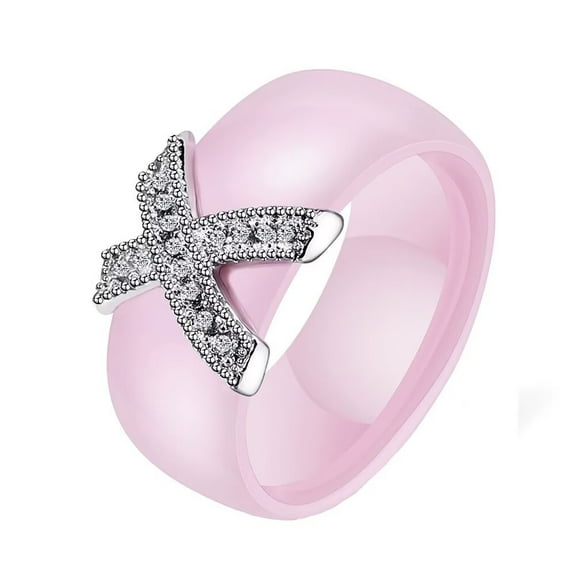 PAMTIER Unisex Stainless Steel Personality Classic Cool Hip Hop 8mm Square Checked Pattern Glossy Couple Ring Comfort Fit Gothic Punk Black Size 6