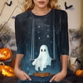 thumbnail image 2 of Godom Halloween T Shirts for Womens 3/4 Sleeve Shirt Crewneck Basic Tees Soft Loose Fit Fall Outfits Fashion Tops 2025, 2 of 6