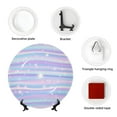 thumbnail image 4 of Yiaed Striped Gradient Print Bone China Decorative Plate Ceramic Dinner Plates Art Crafts with Display Stand-8in, 4 of 6