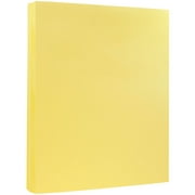 JAM Paper & Envelope Vellum Bristol Cardstock, 8.5 x 11, 50 per Pack, 67lb Canary Yellow