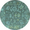 thumbnail image 1 of Ahgly Company Indoor Round Abstract Light Blue Modern Area Rugs, 7' Round, 1 of 4