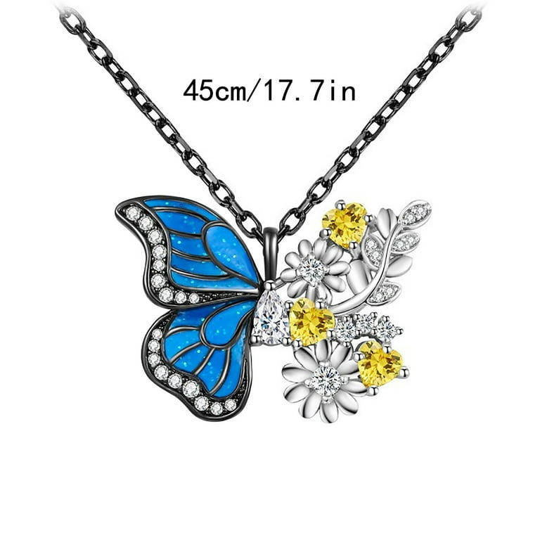 WYBAXZ Mom Necklaces Jewelry Stainless Steel Women Light Luxury Angel  Number Pendant Necklace 000 999 Butterfly Jewelry Chains for Necklaces  (GD7, One