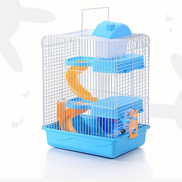 Assembly Pet Cage DIY Three Level Hamster Mice Habitat with Wheel