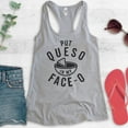 thumbnail image 2 of Put Queso In My Face-O Tank Top, Ladies Racerback Tank Top, Nacho Tank, Mexican Food Tank, Queso Tank, Heather Gray, Small, 2 of 3