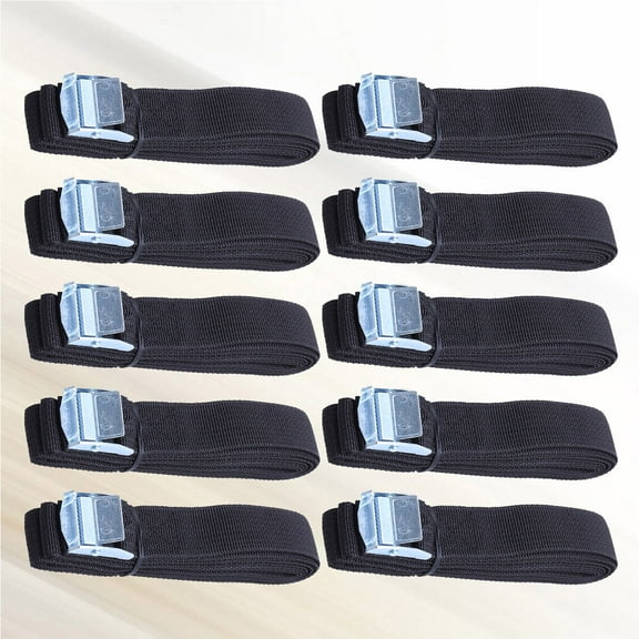 10pcs Heavy Duty Lashing Straps Cargo Tie Down Straps with Alloy Buckle for Car Roof Rack Luggage Kayak Carrier ( Black ) 250cmx2.5cm