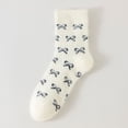 thumbnail image 2 of Winter Lightweight Cozy Calf-Height Hosiery For All Day Comfort Featuring Soft Fuzzy Finish And Bow For Indoor Outdoor Use, 2 of 8
