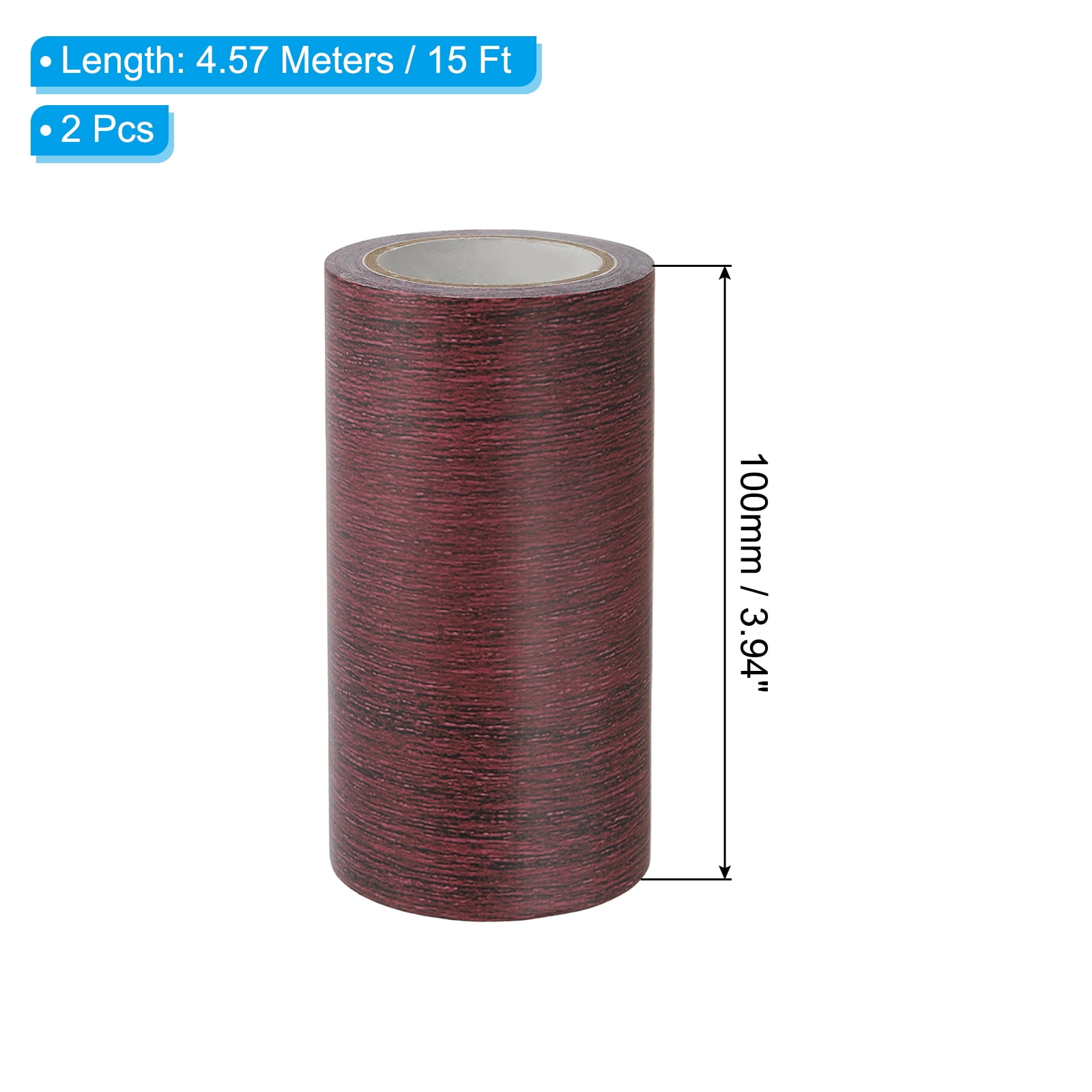 Uxcell Wood Grain Repair Tape Self Adhesive Realistic Textured Repair Tape Patch Dark Chestnut Mahogany 4"x15ft