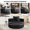 thumbnail image 4 of Leumius Oversized Round Chaise Lounge Chair Indoor, Upholstered Sofa Bed With Deep Seat and Cupholders,Cozy Boneless Chaise with High Density Memory Foam for Living Room,No Assembly,Black, 4 of 10