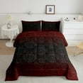 thumbnail image 2 of Homewish Rustic Victorian Floral Bedding Comforter Set,Red Black Damask Twin Comforter Sets,Baroque Flower Bedding Set For Adult,Breathable Home Decor Reversible,2-Piece, 2 of 8