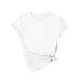 thumbnail image 2 of NAMTYQX Short Sleeve Shirts for Women Soft Mit Muster Light Plus Size Short Sleeve Lounge Printed Crewneck Boyfriend Womens Summer Tops 2025 White Size XL, 2 of 5