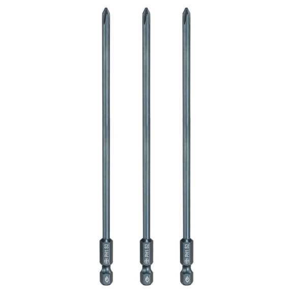Uxcell 3pcs #1 Phillips Screwdriver Bit PH1 1/4" Hex Shank 6" (150mm) Long 0.16" Rod Magnetic Cross Head Drill Bits S2 Steel Industrial Screw Driver Bit for Electric Power Tools, Blue