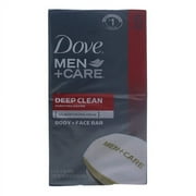 Dove Men Plus Care Body And Face Soap Bar Deep Clean, 6 Ea, 3 Pack