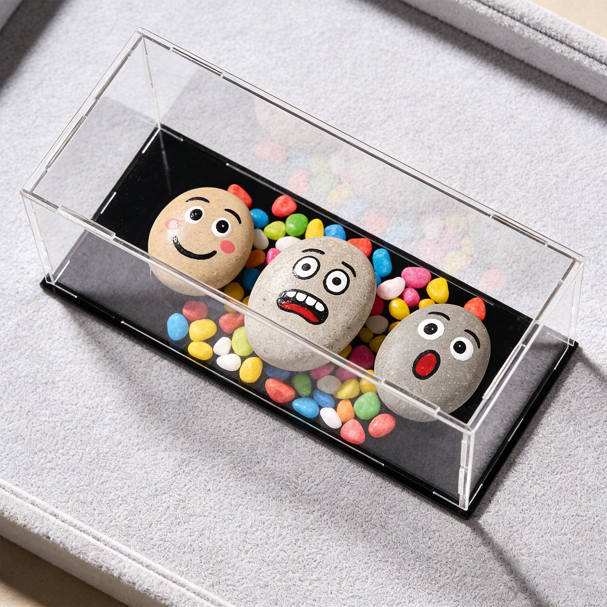 Unique Bargains Acrylic Dustproof Protection Showcase Cube Collectibles Show Box 25x10x10cm