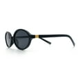 thumbnail image 6 of Retro Vintage Vibe Oval Hipster Boho Fashion Plastic Sunglasses All Black, 6 of 8