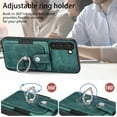 thumbnail image 3 of Compatible with Samsung Galaxy S21 FE Wallet Case with Card Holder, Premium PU Leather 360° Rotation Ring Holder Kickstand Shockproof Phone Case Cover for Samsung Galaxy S21 FE, Green, 3 of 9
