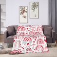 thumbnail image 6 of DouZhe Ultra-Soft Micro Fleece Lightweight Flannel Bed Blanket, Pink Cute Rainbows Hearts Print Cozy Warm Throw Blankets, 40"x30", 6 of 7