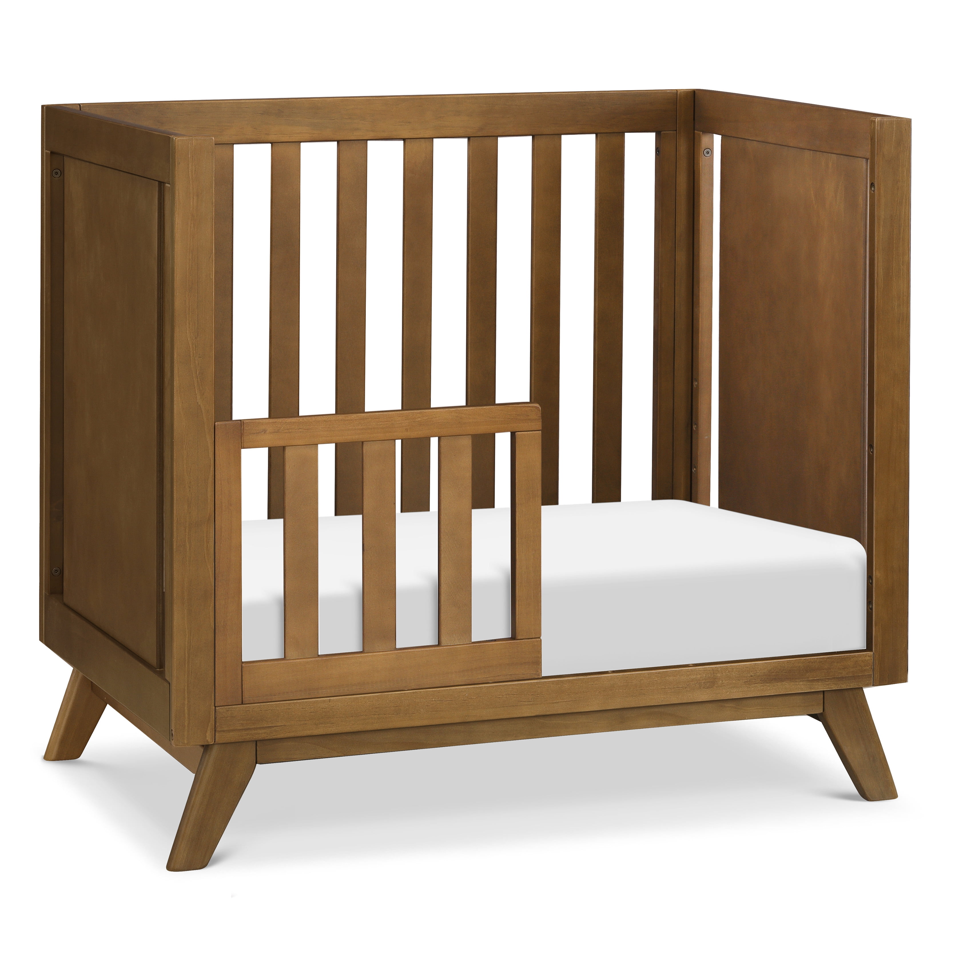 DaVinci Otto 3-in-1 Convertible Mini Crib with 4" Mattress in Walnut