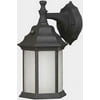 Forte Lighting - One Light Outdoor Lantern Black Finish Frosted Seeded Glass