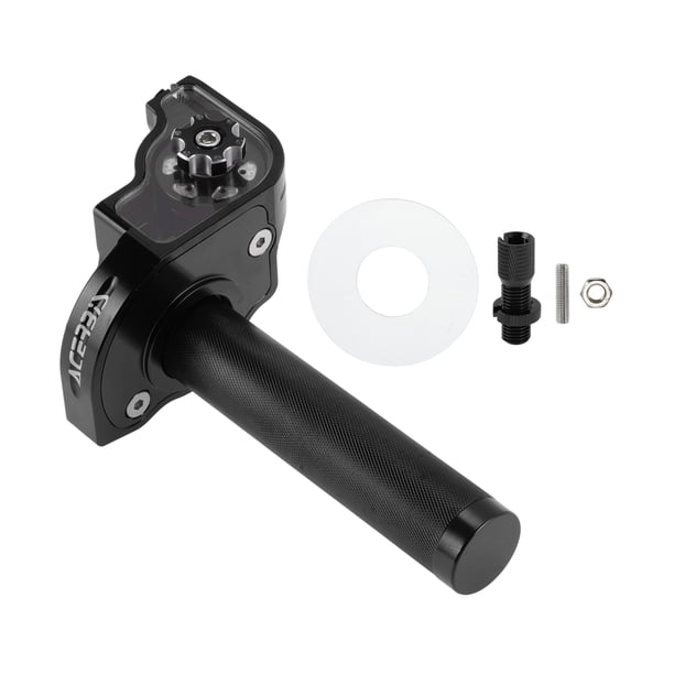 Empuñadura del Acelerador de 22mm de Unique Bargains con 1 Tornillo de Ajuste Negro M10, Empuñadura de Acelerador de Motocicleta de Aleación de Aluminio CNC para Manillar de 7/8" 22mm Negro