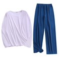 thumbnail image 2 of Weiqiqre Ensemble de Sport Décontracté pour Hommes, Couleur Unie, Col Rond, Manches Longues Élastiques, 2 of 3