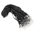 thumbnail image 1 of Uxcell 47cm Cordones al por mayor, 50 piezas de cordones para maestros para identificaciones, llaves, cordón para insignias, duradero y personalizado con clip para tarjeta de identificación, negro, 1 of 6