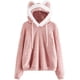 thumbnail image 5 of Sudaderas con capucha de lana difusa con orejas de gato para mujer y niña, linda sudadera con capucha, bloque de color, ropa de abrigo holgada y cálida para invierno, 5 of 5