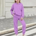thumbnail image 3 of OGLCCG Girls 2 Piece Tracksuit Outfits Drop Shoulder Long Sleeve Hoodie and Sweatpants Lightweight Fleece Lined Sweatshirt Set with Pockets 4-15 Years, 3 of 4
