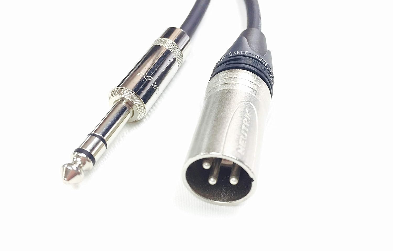 1 Foot  NC3MXX Male XLR to  Rean NYS228 1/4 Inch (6.35mm) TRS Balanced Pro Audio Cable