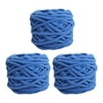 thumbnail image 3 of EHJRE 3 Skeins Chunky Chenille Yarn 70M Long for Throw Blanket Crocheting Knitting Blue, 3 of 9