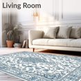 thumbnail image 2 of ODIKA 2'x3' Machine Washable Non-Slip Area Rug, Boho Medallion with Lattice Scrollwork and Chic Botanical Motifs High Traffic Rug, White, 62121, 2 of 7