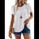 thumbnail image 2 of Blusas de Verano para Mujer, Cuello Redondo, Corta, Blusas Casuales de con Dobladillo de Encaje Fluido, Ropa de Moda 2025 M, 2 of 10