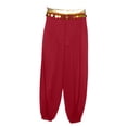 thumbnail image 4 of inhzoy Kids Girls Sequins India Arabian Belly Dance Harem Pants Stage Performance Trousers Red 10, 4 of 5