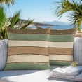 thumbnail image 4 of Retro Outdoor Pillow Covers Pack of 2 Brown Green Stripe Antique Wood Background Waterproof Throw Pillow Covers Decorative Cushion Cases for Patio Garden Tent Balcony Couch 18x18 inch, 4 of 8