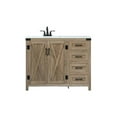 thumbnail image 3 of Elegant Decor Grant 42" Aluminum MDF Single Bathroom Vanity in Natural Oak, 3 of 8