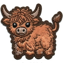 12 pieces 2" Custom Activity Scouts Applique Fun Patches - Highland Cow