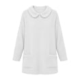 thumbnail image 5 of Women's Winter Solid Color Fleece Lined Warm 2-Piece Lounge Set With Pockets White XL, 5 of 9