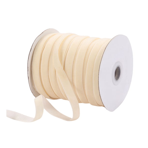 Cinta Terciopelo 50 Yardas Navideña para Envolver Regalos Lazo (Beige)