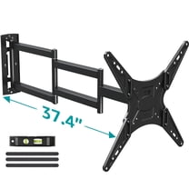 MOUNT PRO Full Motion Long Arm TV Wall Mount for Most 26-65 inch TVs, Max VESA 400x400mm and 77 lbs, with 37.4 inch Swivel Extension Arm, For Single Stud
