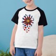 thumbnail image 2 of CFLVAEK T-Shirts Patriotiques du 4 Juillet pour Enfants, T-Shirts Graphiques Drapeau Américain, Manches Courtes Confortables, Col Rond, Raglan, 5 Ans, 2 of 8
